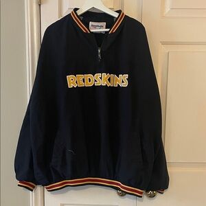 vintage Reebok Washington Redskins pullover nylon jacket, pockets, fully lined